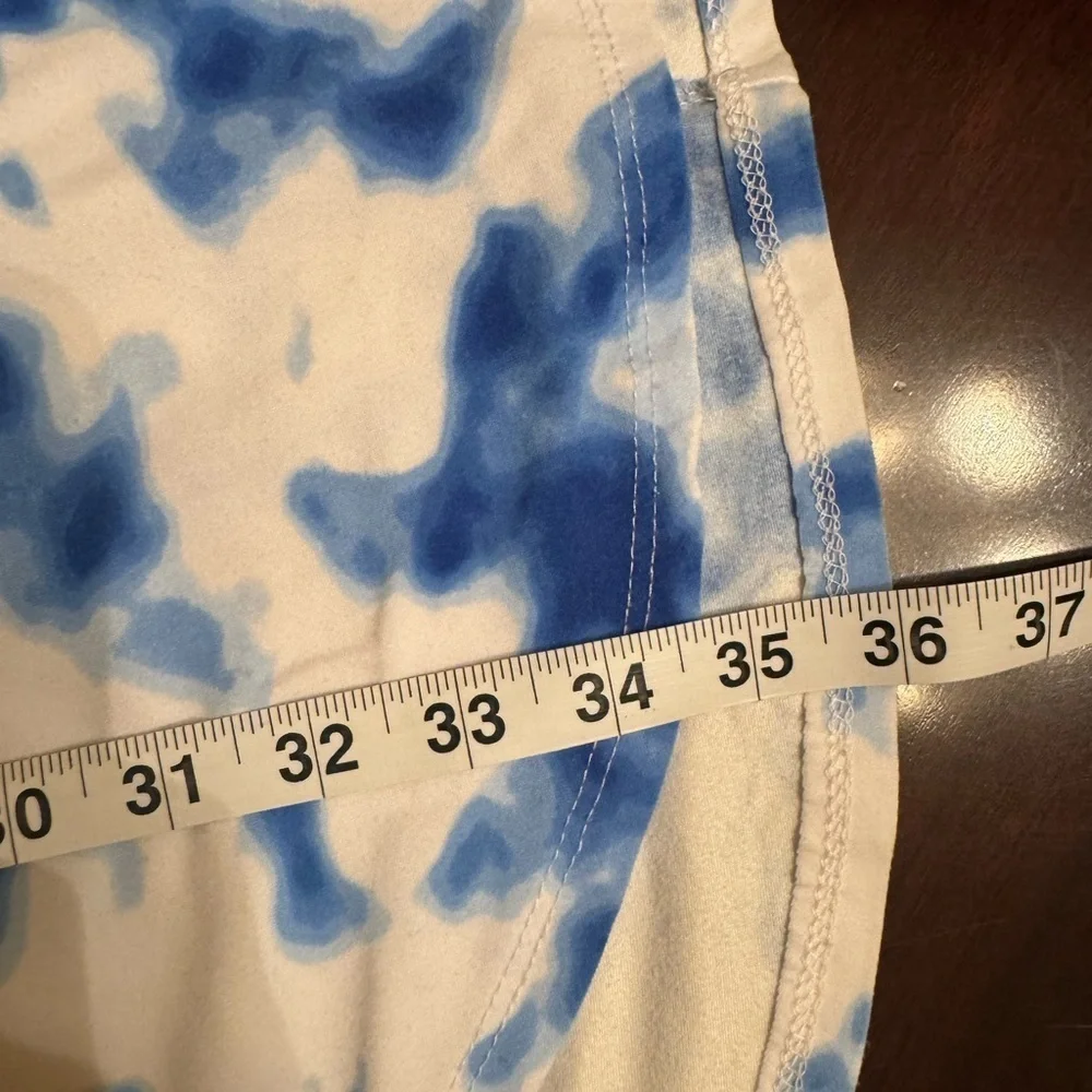 Bobbie Brooks T Shirt Dress Women’s L Blue Tie Dye Hi Low Boho Casual